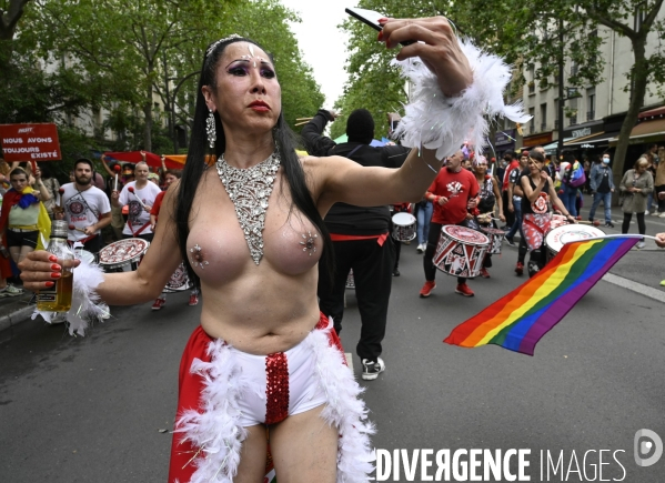 Marche des fiertés 2021 à Paris. Pride March 2021 in Paris.