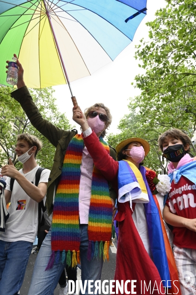 Marche des fiertés 2021 à Paris. Pride March 2021 in Paris.