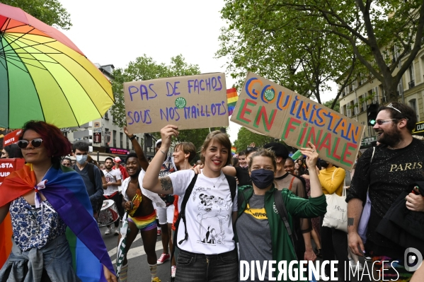 Marche des fiertés 2021 à Paris. Pride March 2021 in Paris.