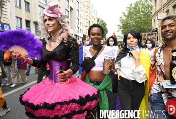 Marche des fiertés 2021 à Paris. Pride March 2021 in Paris.