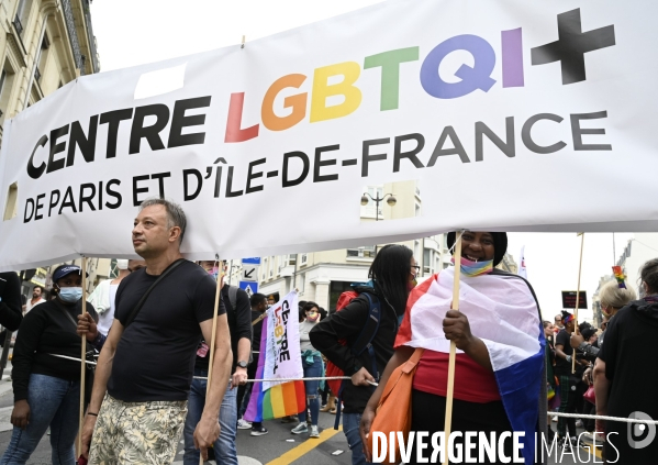 Marche des fiertés 2021 à Paris. Pride March 2021 in Paris.