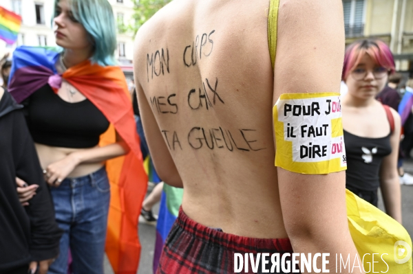 Marche des fiertés 2021 à Paris. Pride March 2021 in Paris.