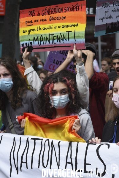 Marche des fiertés 2021 à Paris. Pride March 2021 in Paris.