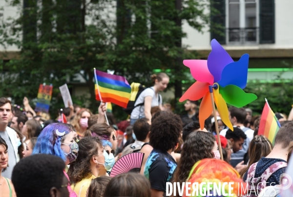 Marche des fiertés 2021 à Paris. Pride March 2021 in Paris.