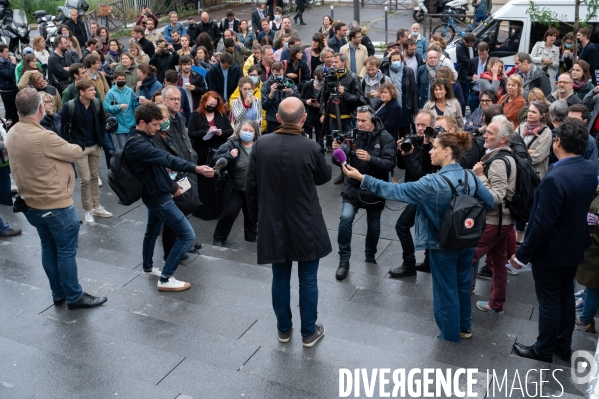 Manifestation de soutien aux journalistes d Europe 1.