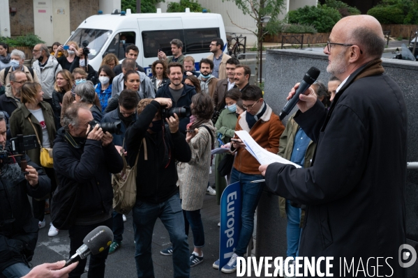 Manifestation de soutien aux journalistes d Europe 1.