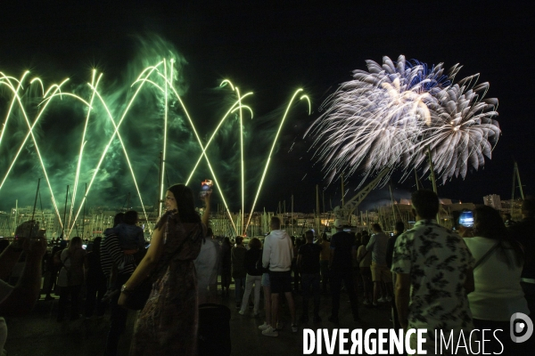 Fête nationale 2021 à Marseille, en soirée.