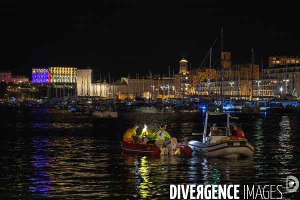 Fête nationale 2021 à Marseille, en soirée.