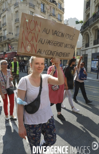 Manifestation contre le pass sanitaire a paris