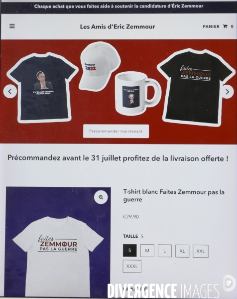 La boutique eric zemmour en ligne pour la campagne presidentielle