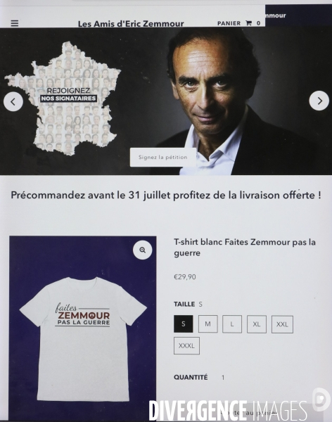 La boutique eric zemmour en ligne pour la campagne presidentielle