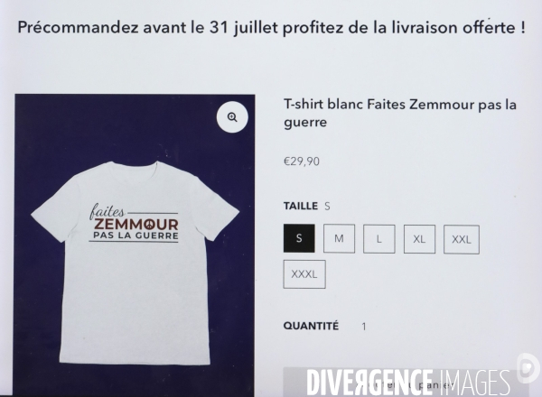 La boutique eric zemmour en ligne pour la campagne presidentielle