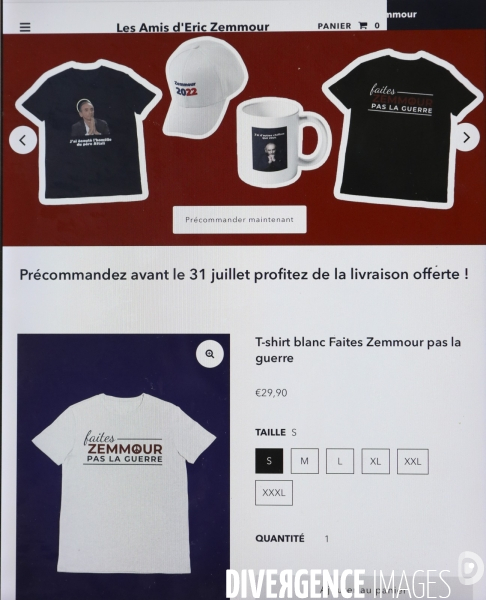 La boutique eric zemmour en ligne pour la campagne presidentielle