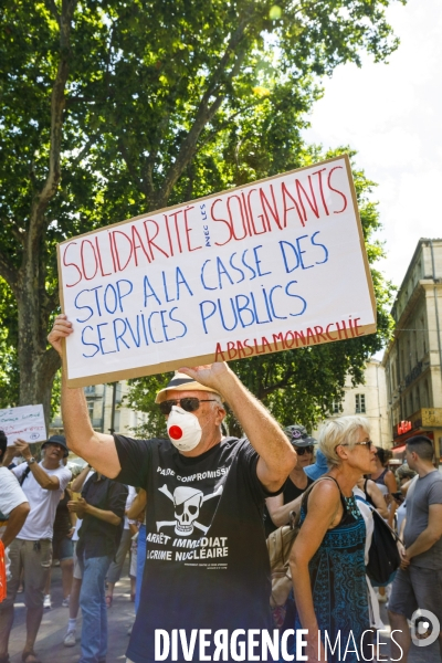 Avignon 31 juillet 2021 manifestation contre le  Pass de la honte 