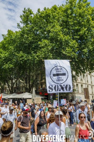 Avignon 31 juillet 2021 manifestation contre le  Pass de la honte 