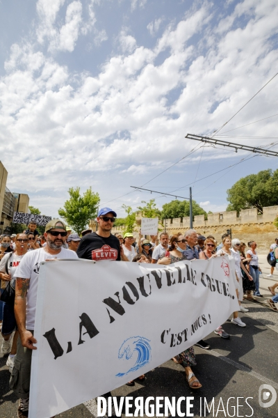 Avignon 31 juillet 2021 manifestation contre le  Pass de la honte 