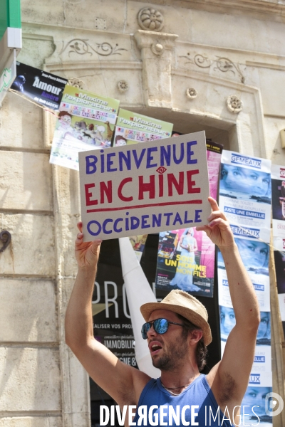 Avignon 31 juillet 2021 manifestation contre le  Pass de la honte 