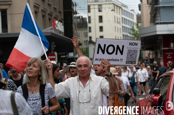 Genève - Manifestation contre le Passe Sanitaire