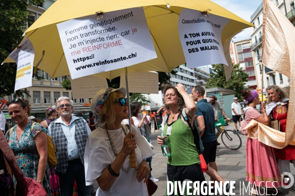 Genève - Manifestation contre le Passe Sanitaire