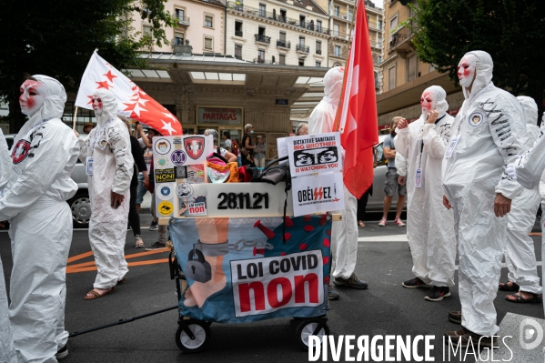 Genève - Manifestation contre le Passe Sanitaire
