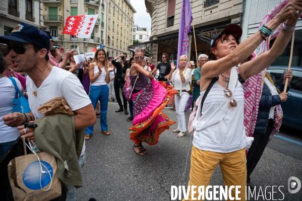 Genève - Manifestation contre le Passe Sanitaire