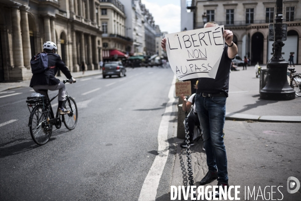 Manifestation contre le pass sanitaire.