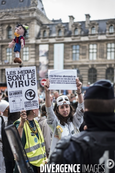 Manifestation contre le pass sanitaire.