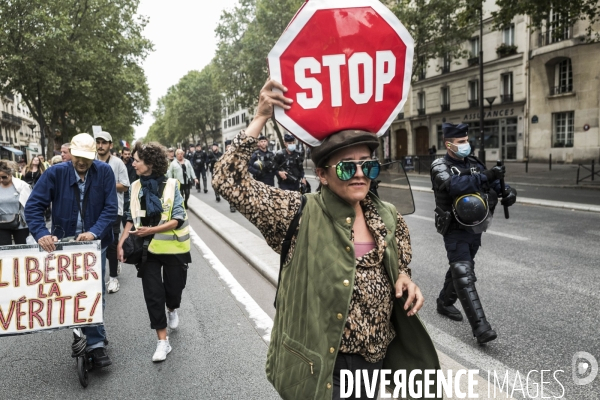 Manifestation contre le pass sanitaire.