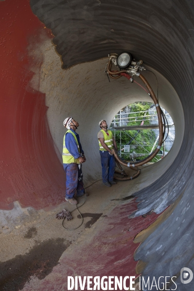 Chantier d une conduite forcée.