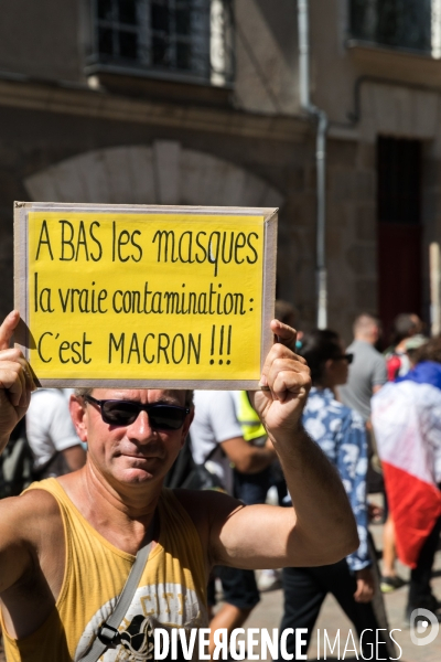 Manifestation contre le pass sanitaire à Nantes