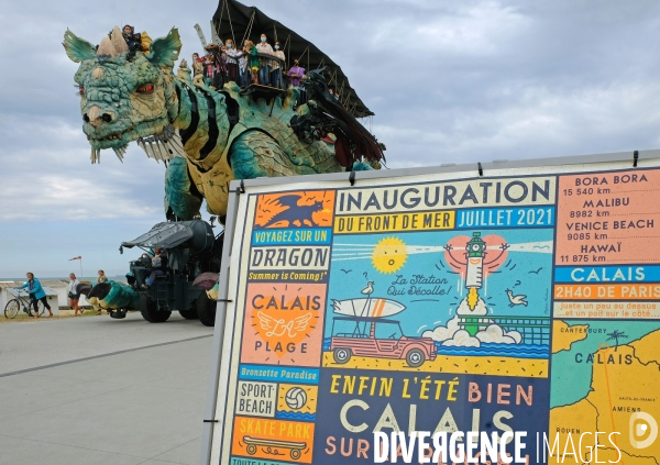 Le Dragon sur la nouvelle digue de Calais