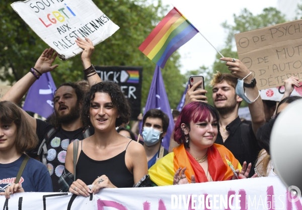 Marche des fiertés 2021 à Paris. Pride March 2021 in Paris.