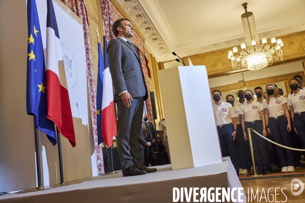 Discours le 14 juillet  du Président Emmanuel Macron aux armées