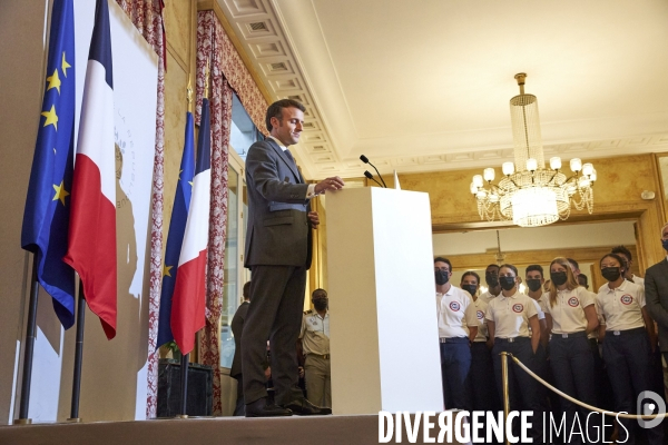 Discours le 14 juillet  du Président Emmanuel Macron aux armées