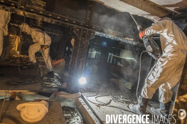 Pont d Iéna à Paris : chantier de remise en état