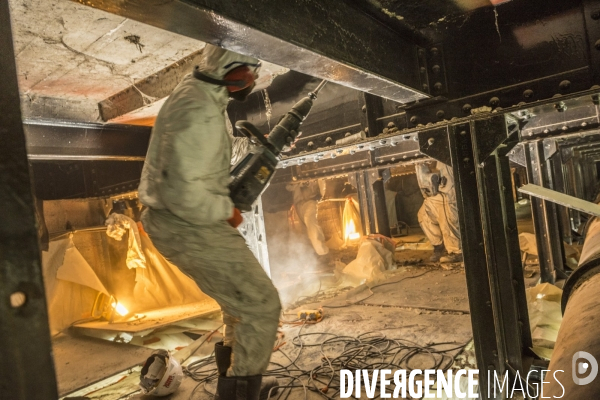 Pont d Iéna à Paris : chantier de remise en état