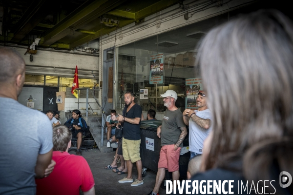 Réunion syndicale à la Centrale thermique de Gardanne.