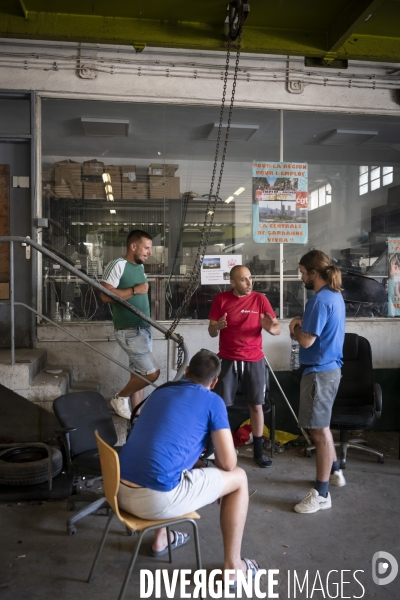 Réunion syndicale à la Centrale thermique de Gardanne.