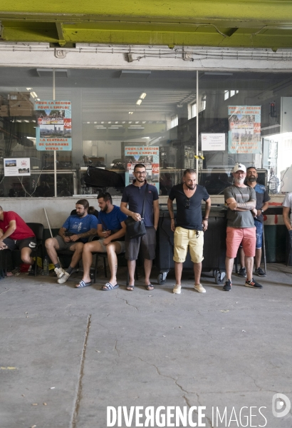 Réunion syndicale à la Centrale thermique de Gardanne.