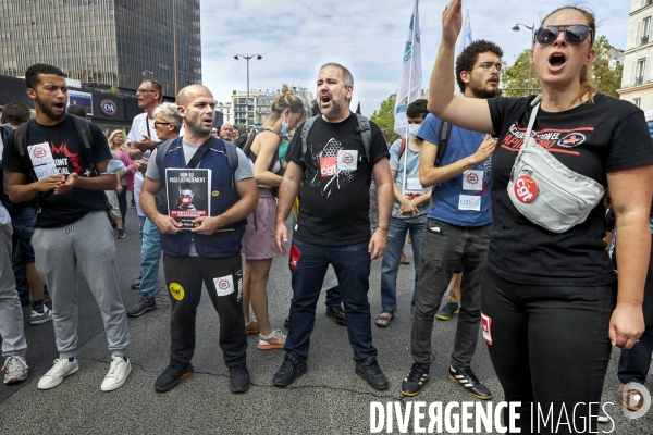 Manifestants syndicaux contre le pass sanitaire