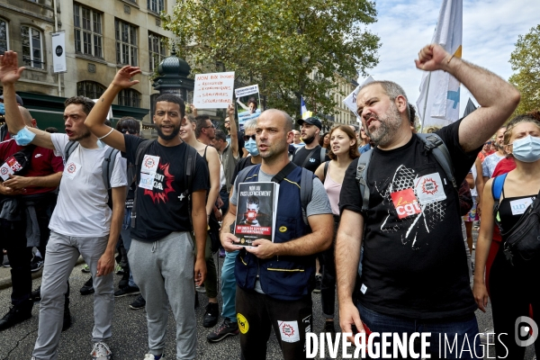 Manifestants syndicaux contre le pass sanitaire