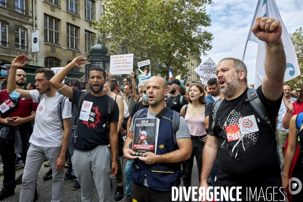 Manifestants syndicaux contre le pass sanitaire