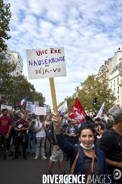 Manifestants syndicaux contre le pass sanitaire