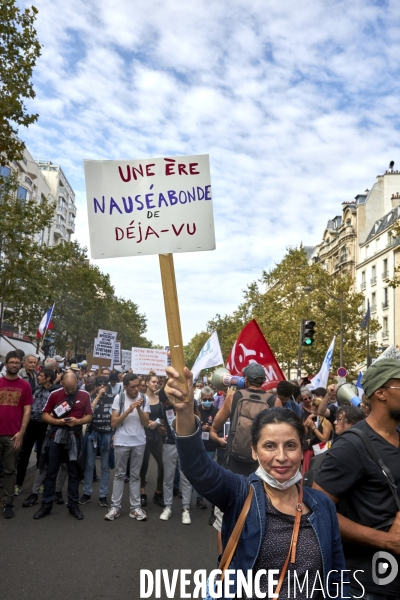 Manifestants syndicaux contre le pass sanitaire