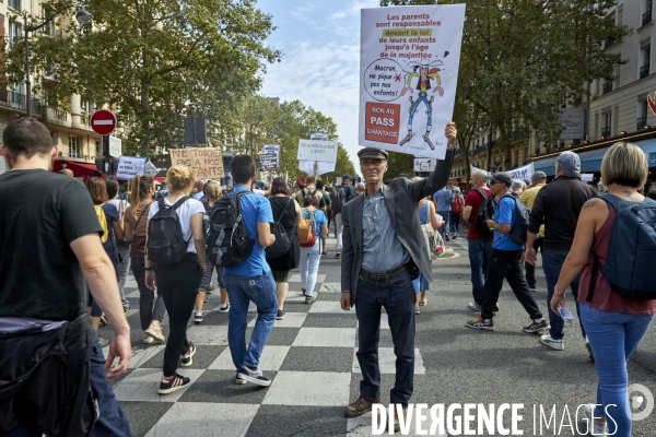 Manifestants syndicaux contre le pass sanitaire