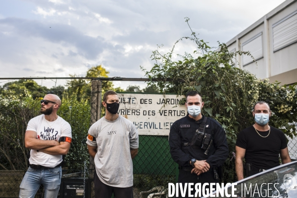 Manifestation en soutien aux jardins des vertus aubervilliers.