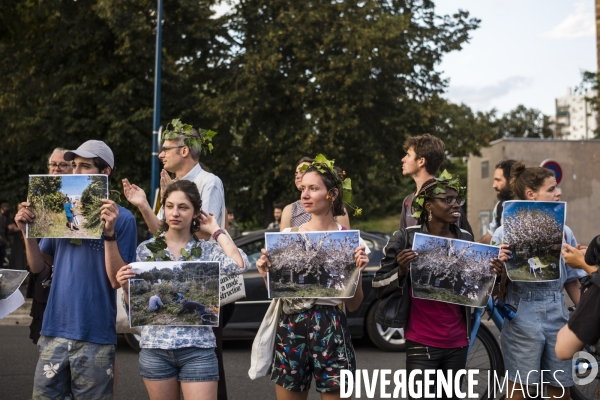 Manifestation en soutien aux jardins des vertus aubervilliers.