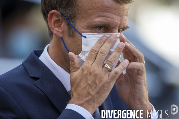 Portraits du Président de la République Emmanuel MACRON à l occasion de la visite du