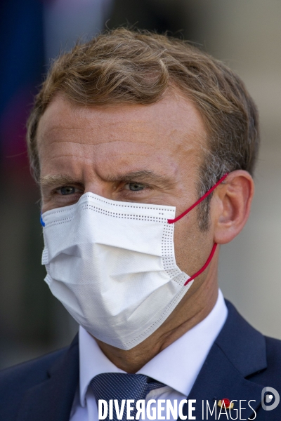 Portraits du Président de la République Emmanuel MACRON à l occasion de la visite du