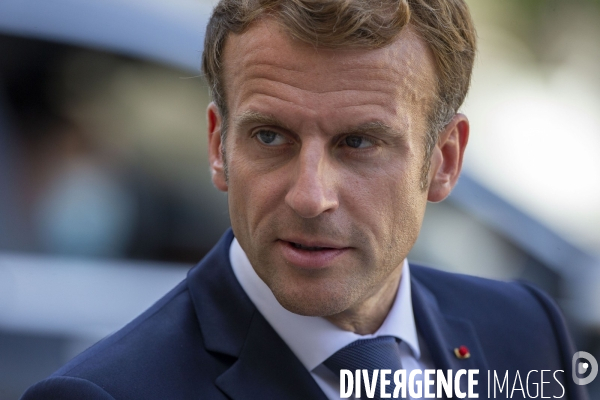 Portraits du Président de la République Emmanuel MACRON à l occasion de la visite du